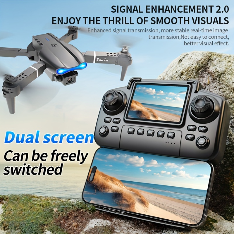 Drone dobrável E99 PRO MAX com - Drone Battery Case avaliação e preço